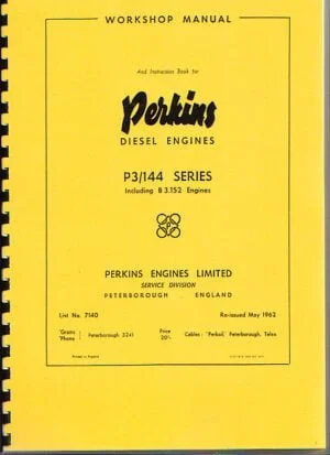 Perkins P3/144 Series Workshop Manual/Instruction Book
