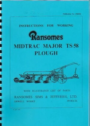Ransomes Midtrac Major TS 58 Plough