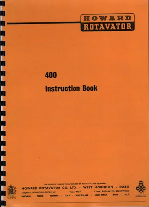 Howard Rotavator '400' Instructions