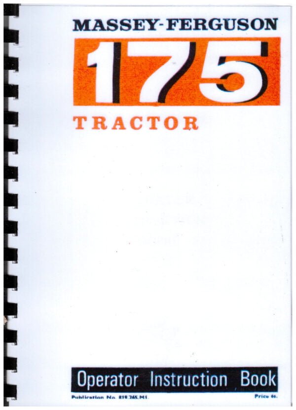 MF 175 Operator Instruction Book