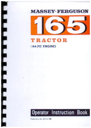 MF 165 Operator Instruction Book