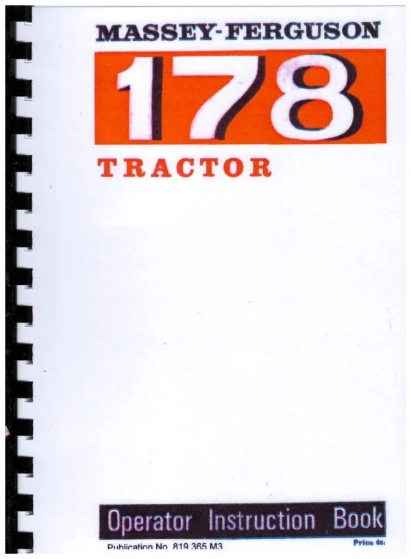 MF 178 Operator Instruction Book